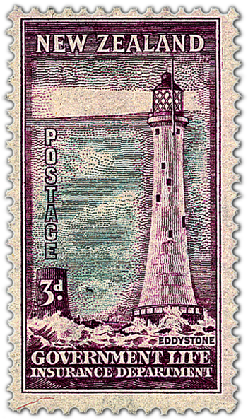 A Postage Stamp With A Lighthouse