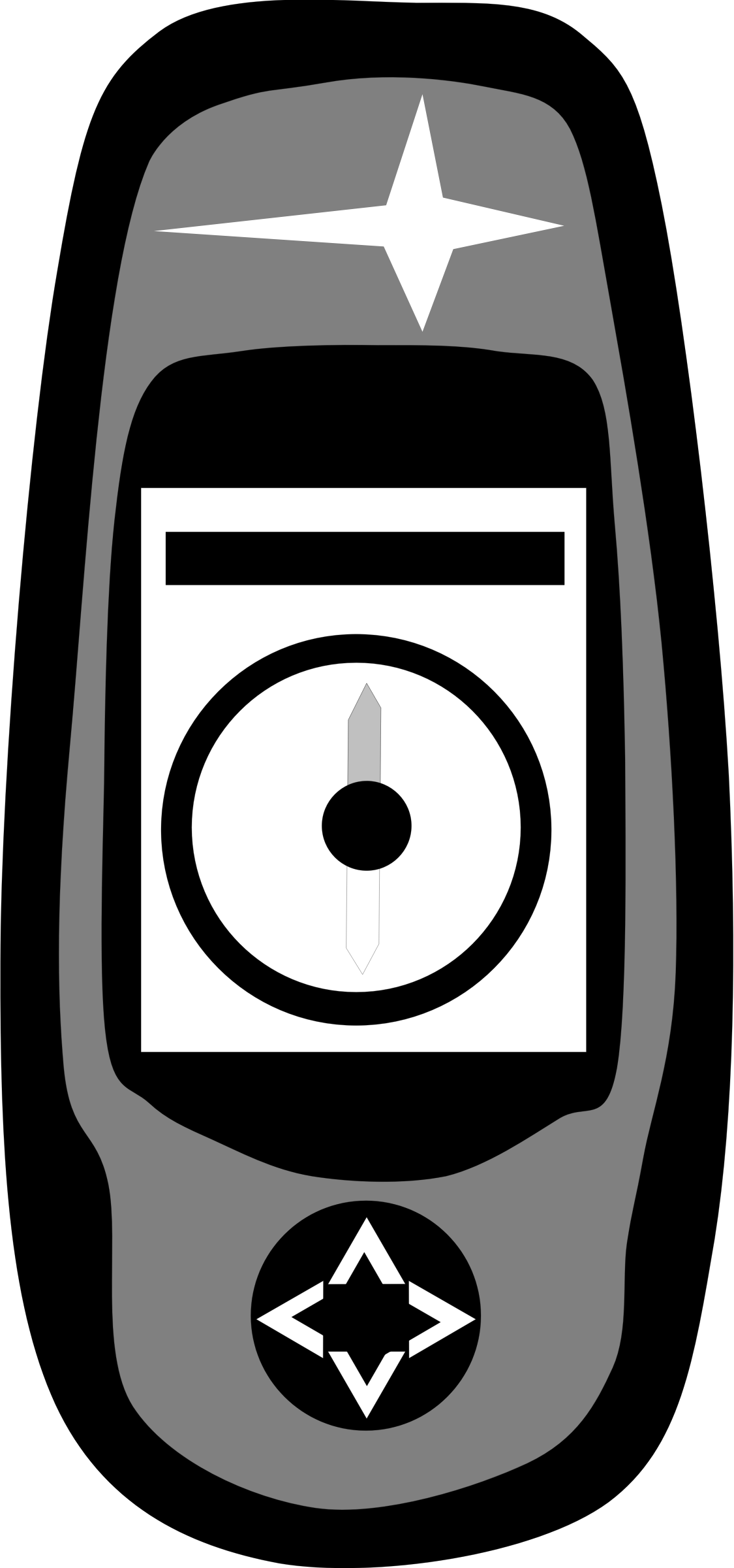 A Black And White Device With A Black Circle And A Black Circle
