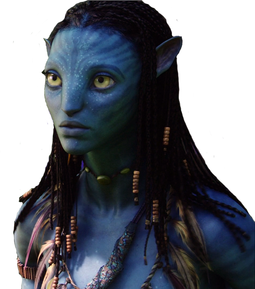A Woman With Blue Skin And Hair