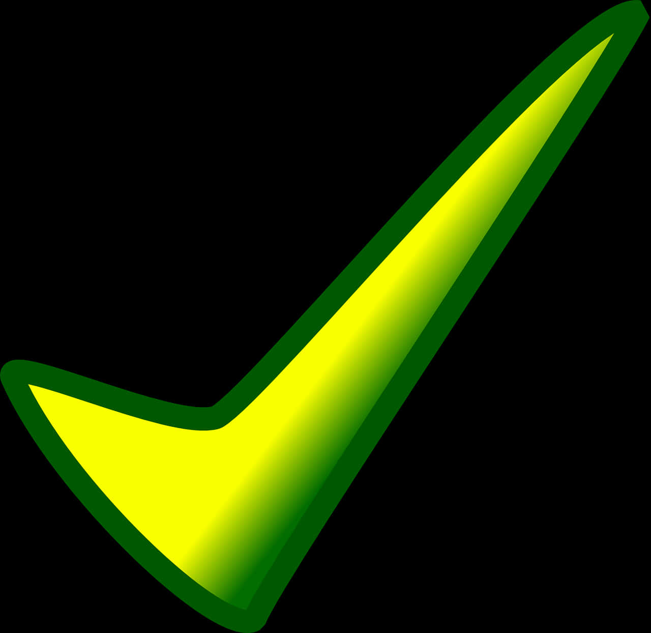 Gradient Green Check Mark Sharp Edges