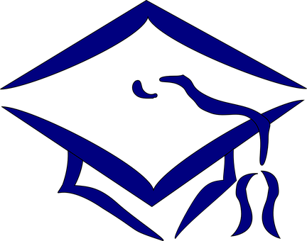 A Blue Graduation Cap And Hat