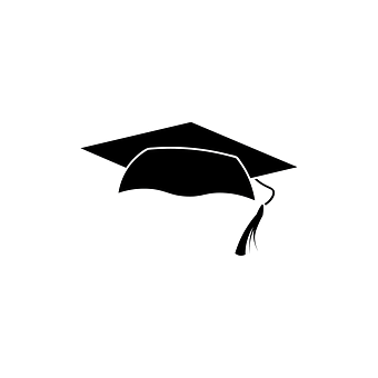 A White Outline Of A Graduation Cap