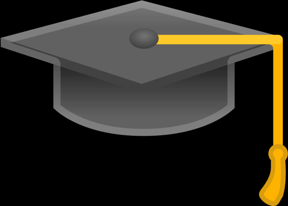 A Graduation Cap With A Yellow Line