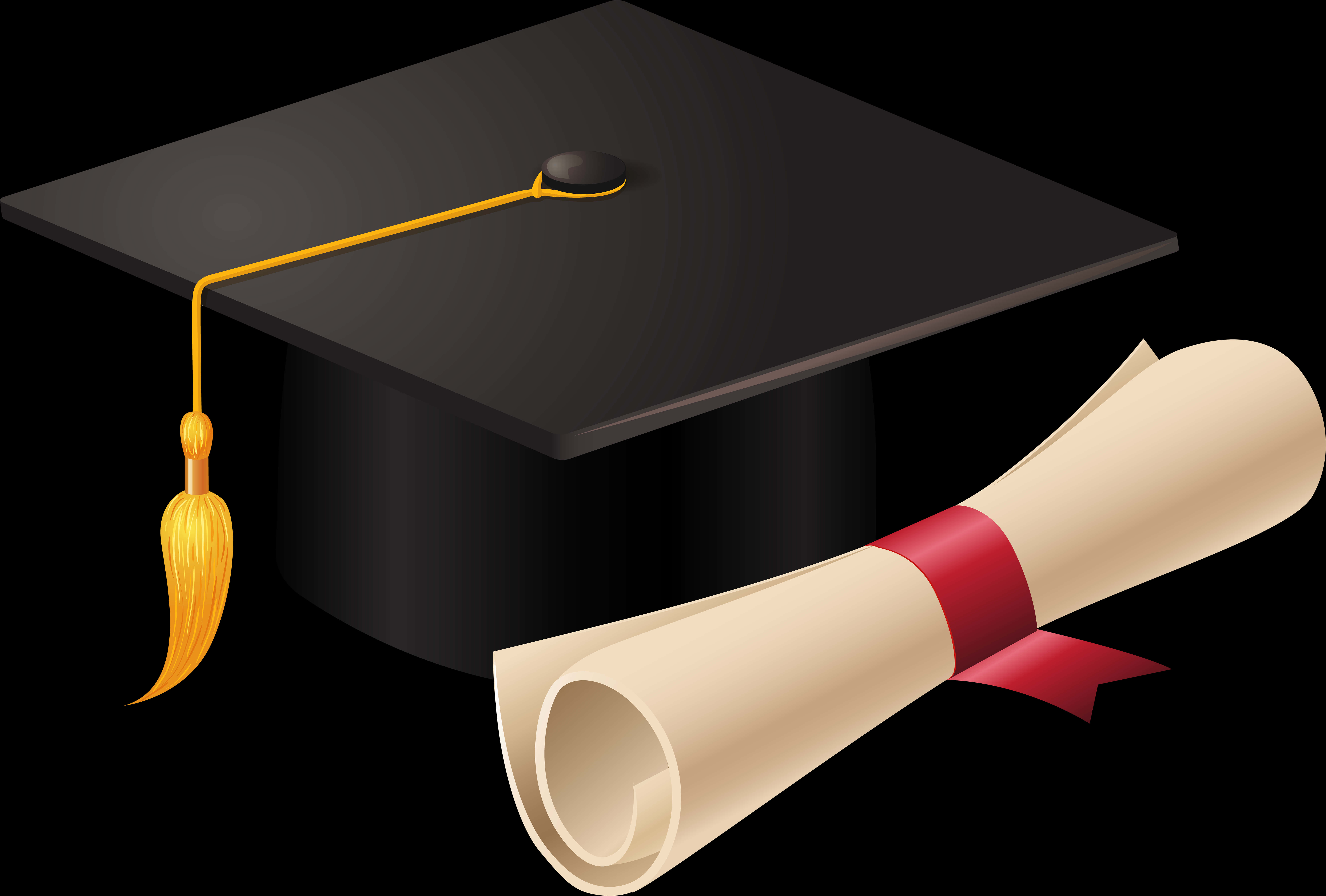 A Graduation Cap And Diploma