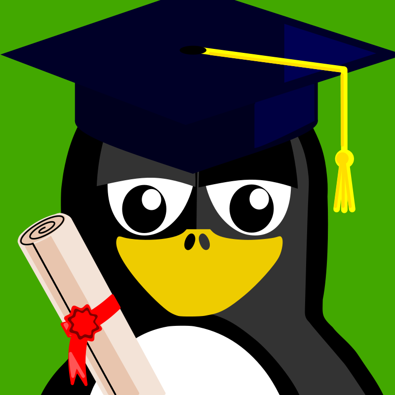Cartoon Penguin With Graduation Cap And Diploma