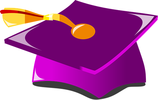 A Purple Graduation Cap With A Gold Tip