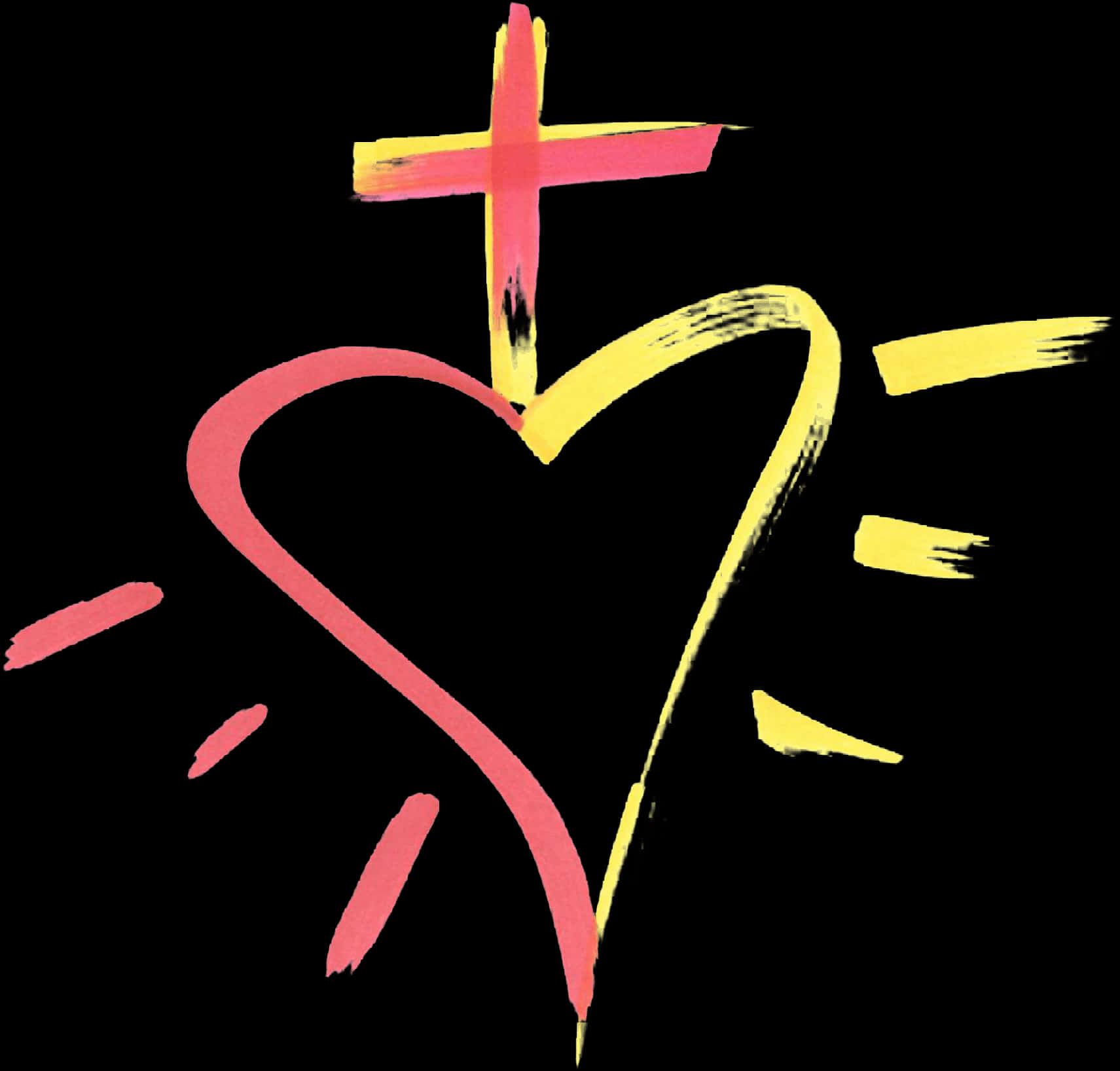 A Heart With A Cross And Light