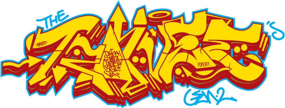 A Yellow And Red Graffiti