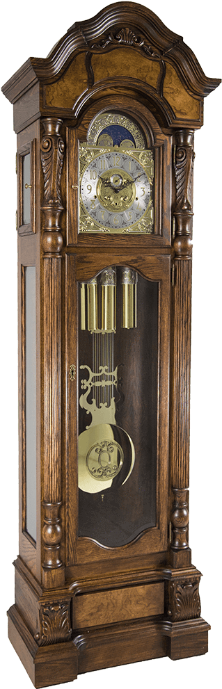 A Grandfather Clock With A Glass Door
