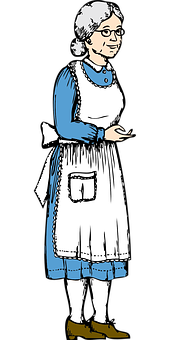 A Cartoon Of A Woman Wearing A Apron