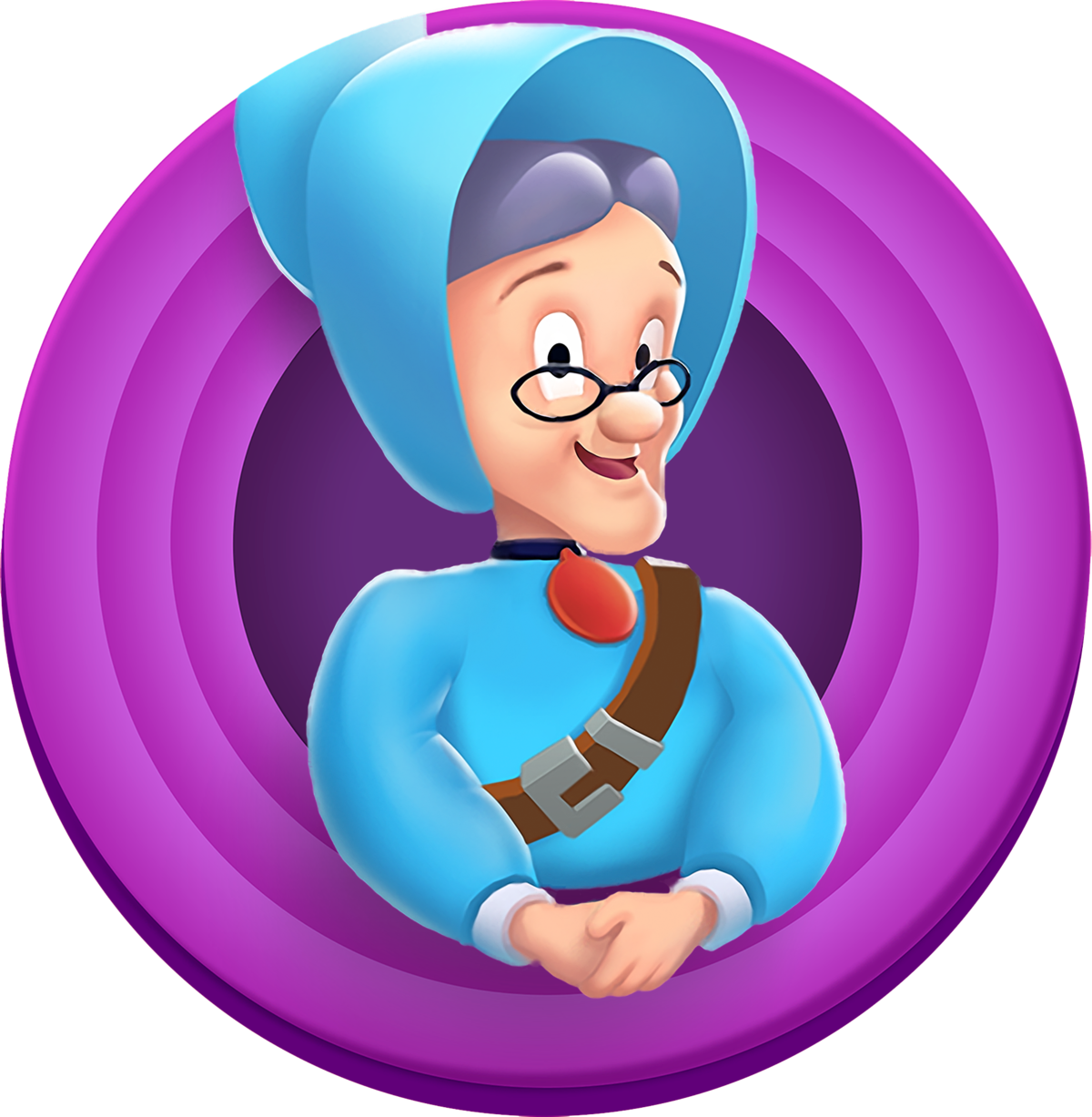 A Cartoon Of A Woman In A Blue Hat