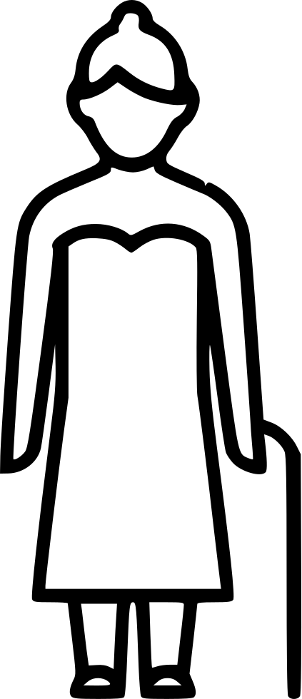 A Black Outline Of A Woman's Head