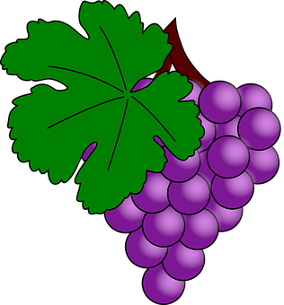 A Bunch Of Grapes With A Leaf