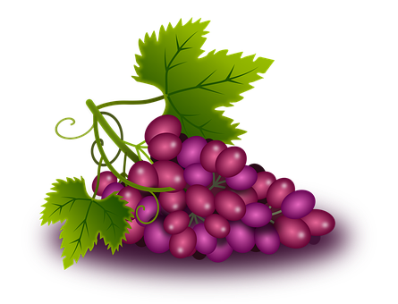A Bunch Of Grapes With Leaves