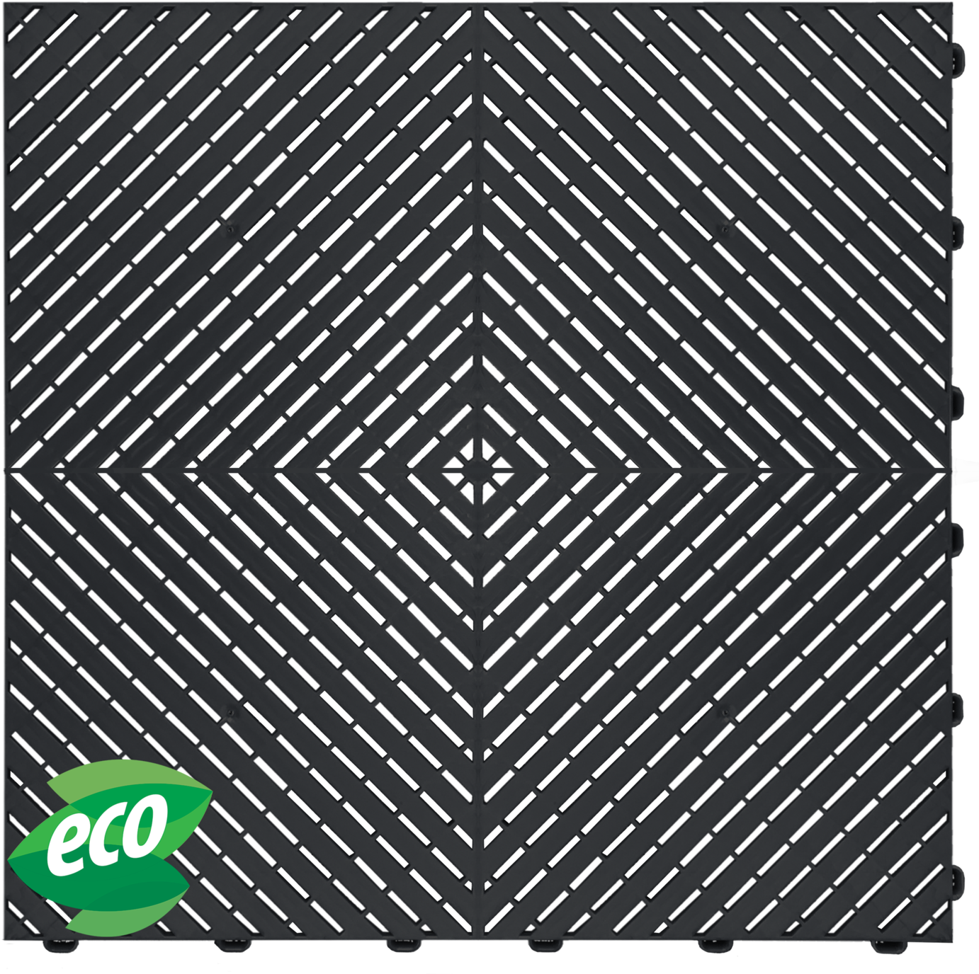 A Black Square With Lines And A Green Logo