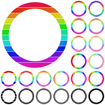 A Group Of Different Colored Circles