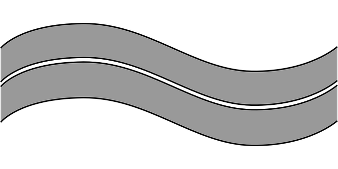 A Grey And Black Curved Line