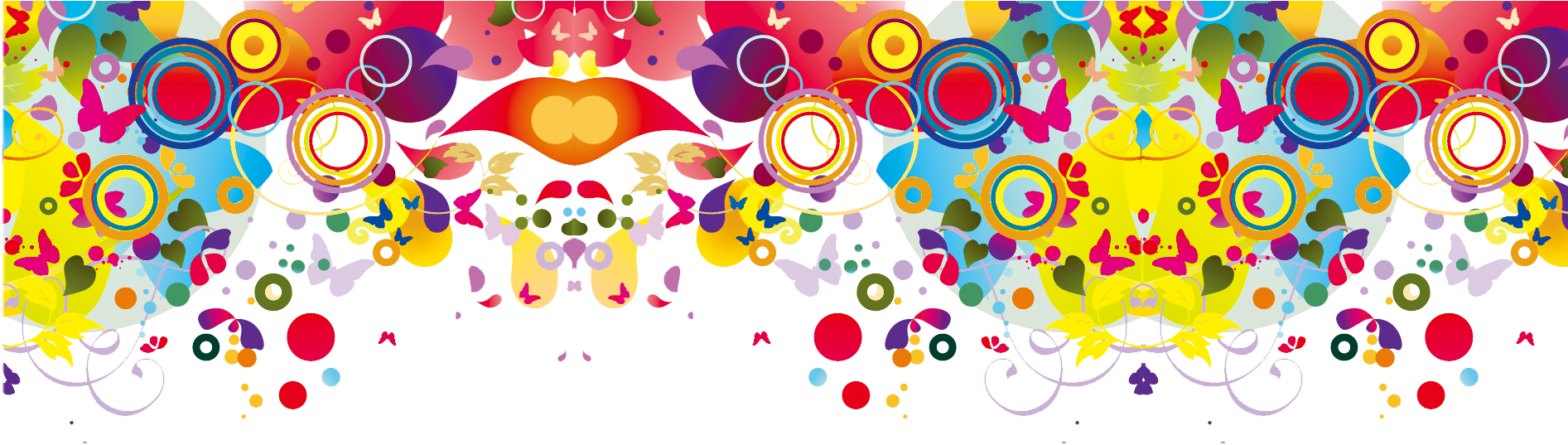 A Colorful Design With Butterflies And Circles