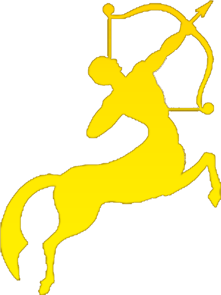 A Yellow Silhouette Of A Man With A Bow And Arrow