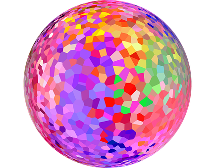A Colorful Sphere With Black Background