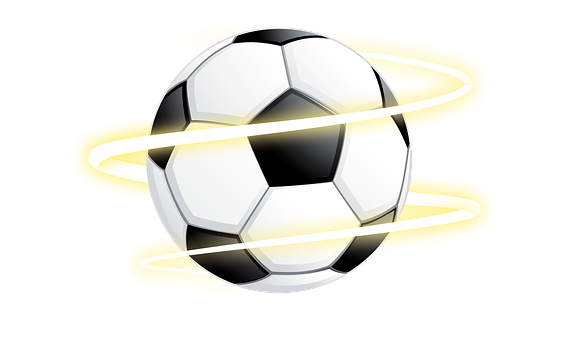 A Football Ball With A Glowing Ring Around It