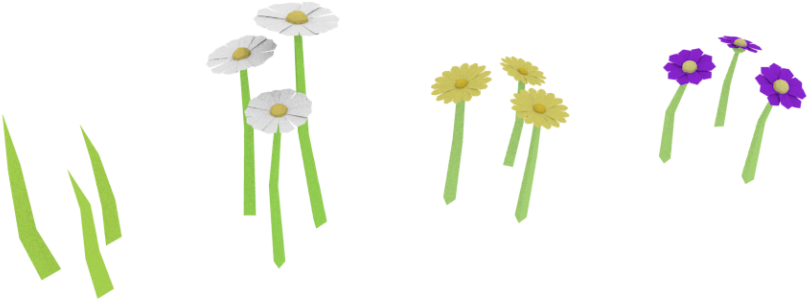 A Group Of Flowers With Green Stems