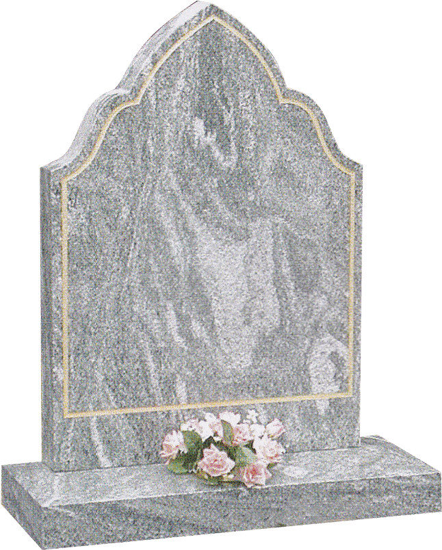 A Tombstone With Flowers On Top