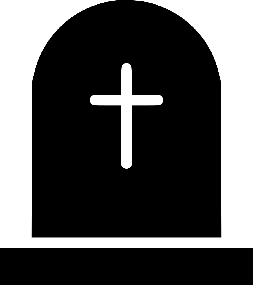 A Black And White Image Of A Cross In A Grave