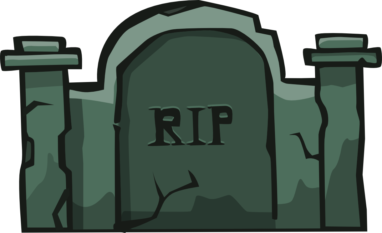 A Tombstone With A Rip Sign