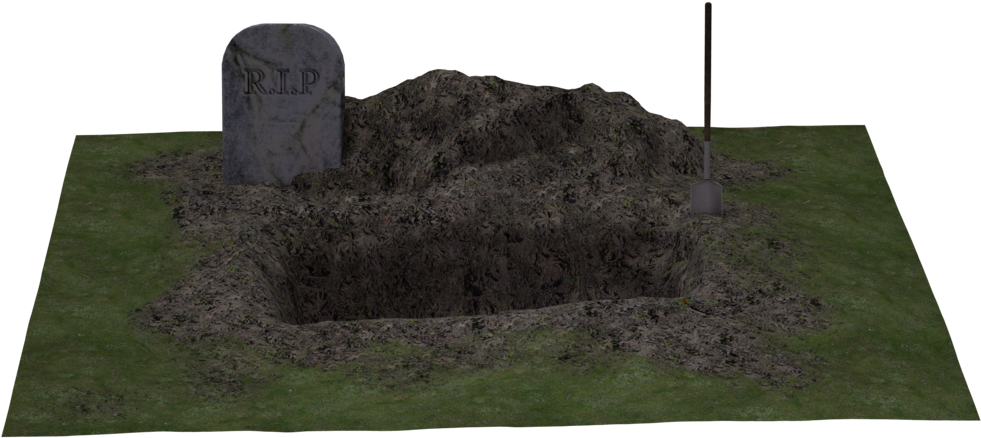 A Grave Stone With A Pile Of Dirt