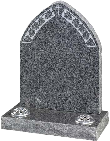 A Grey Tombstone With A Black Background