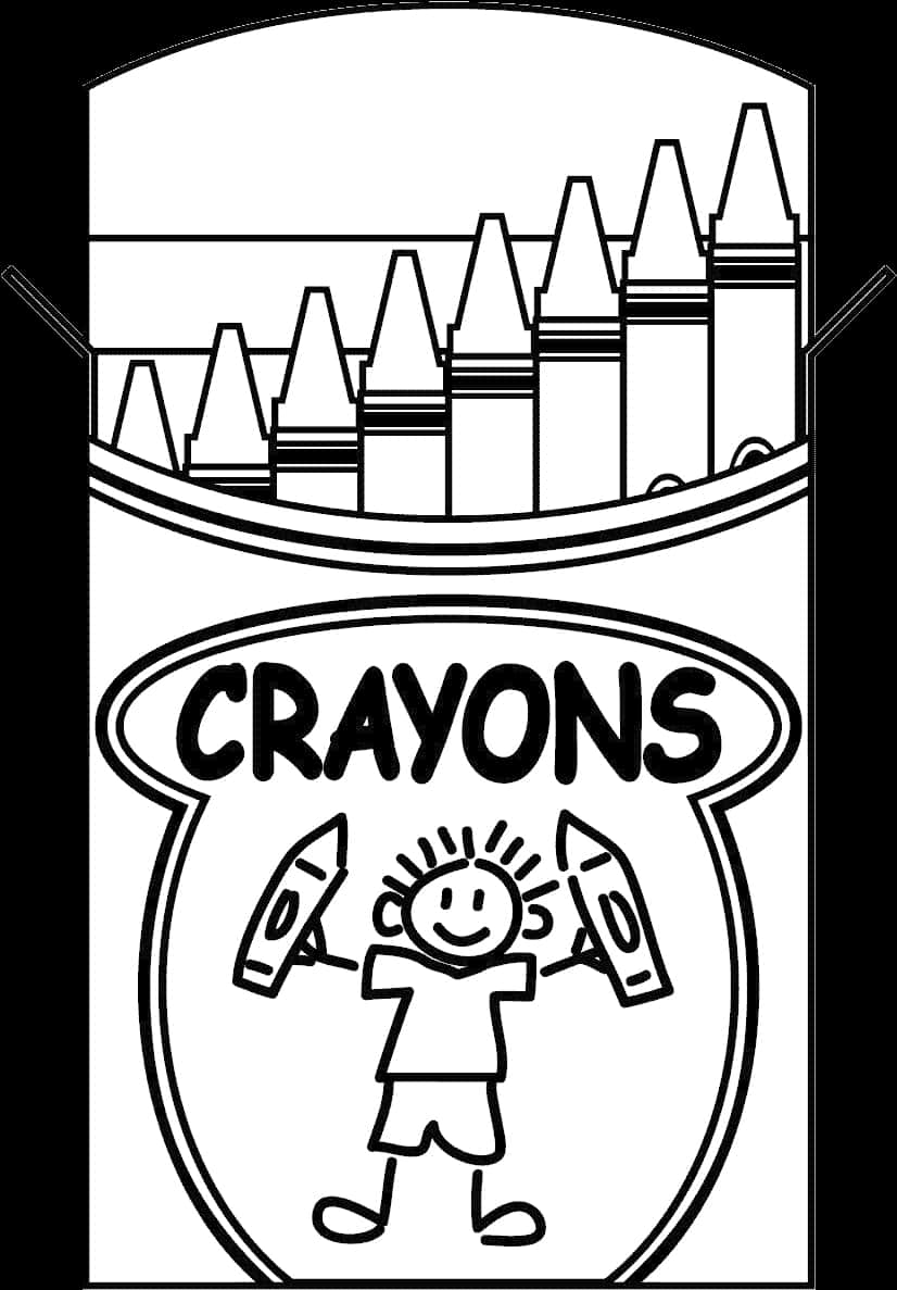 A Black And White Picture Of A Crayon