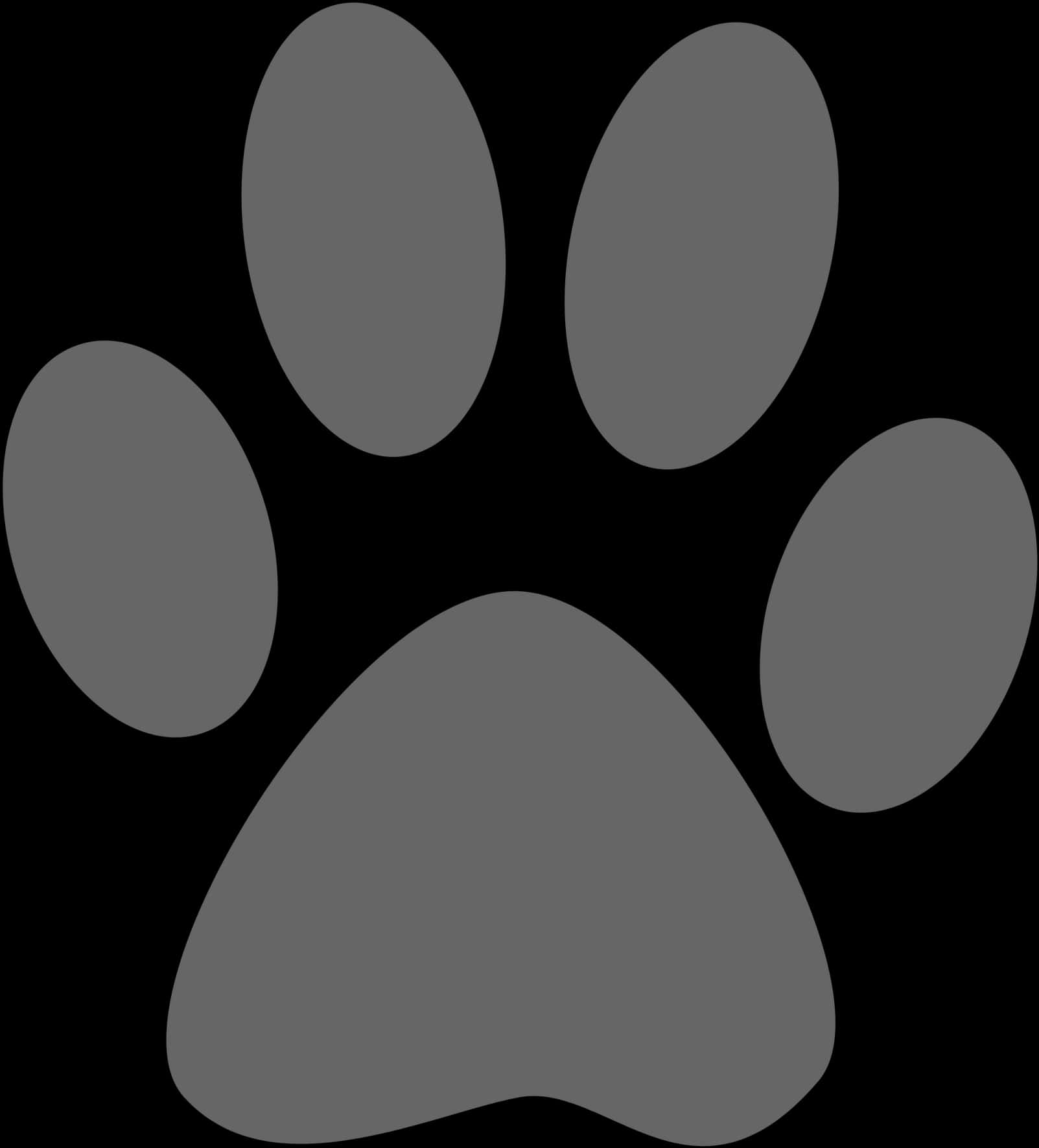 A Paw Print On A Black Background
