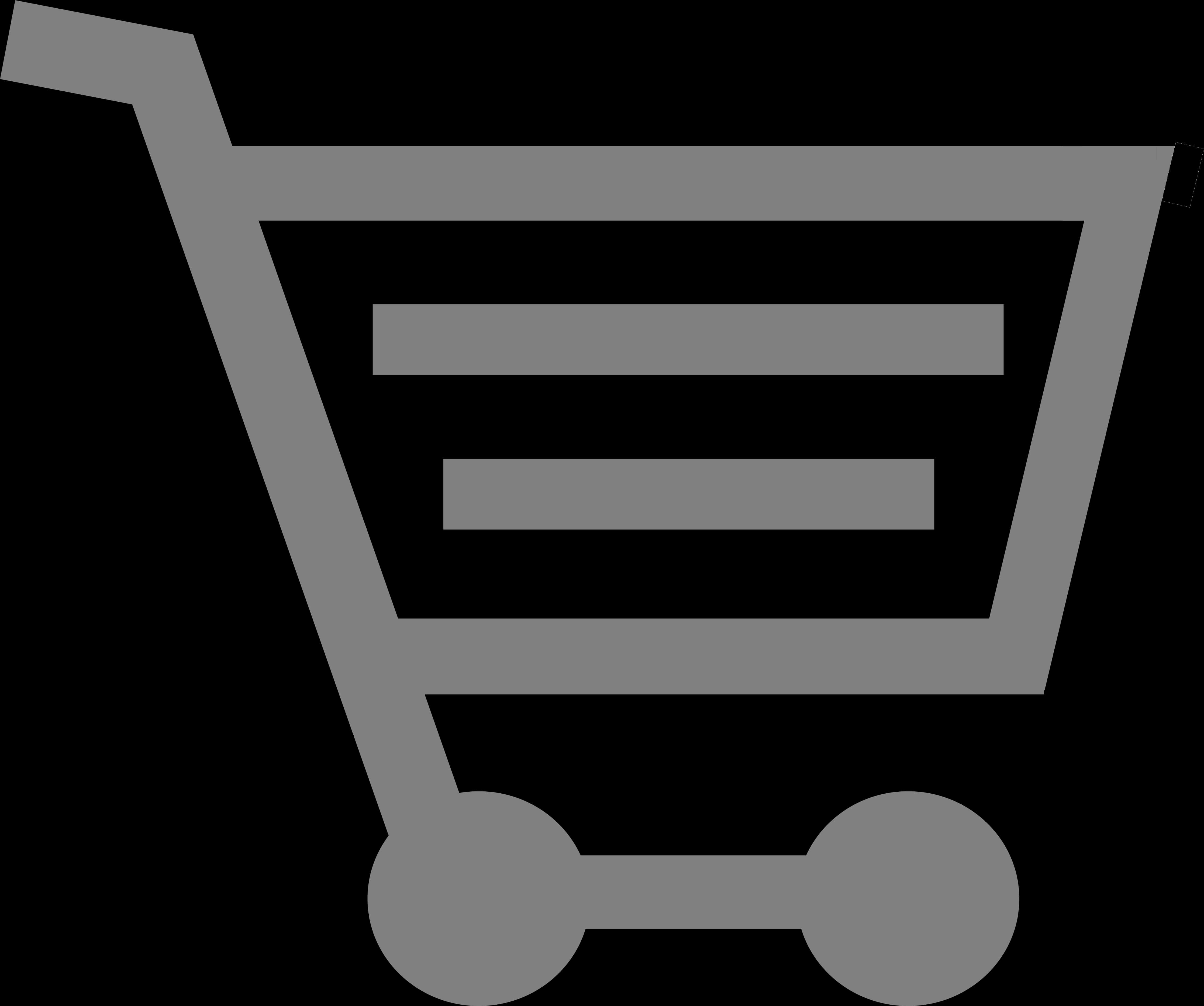 A Grey Shopping Cart With Black Background