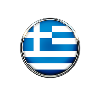 A Blue And White Flag In A Circle