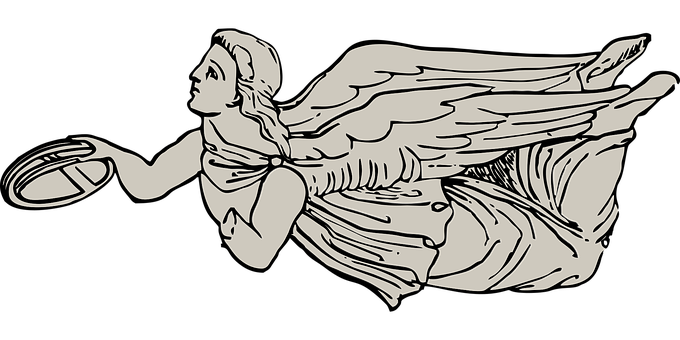 A Drawing Of A Woman With Wings