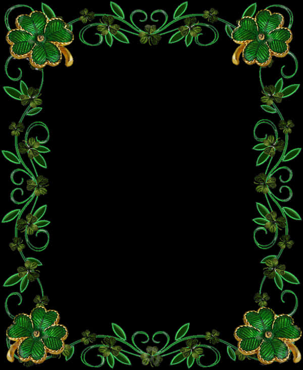 A Frame Of Green Leaves And Flowers