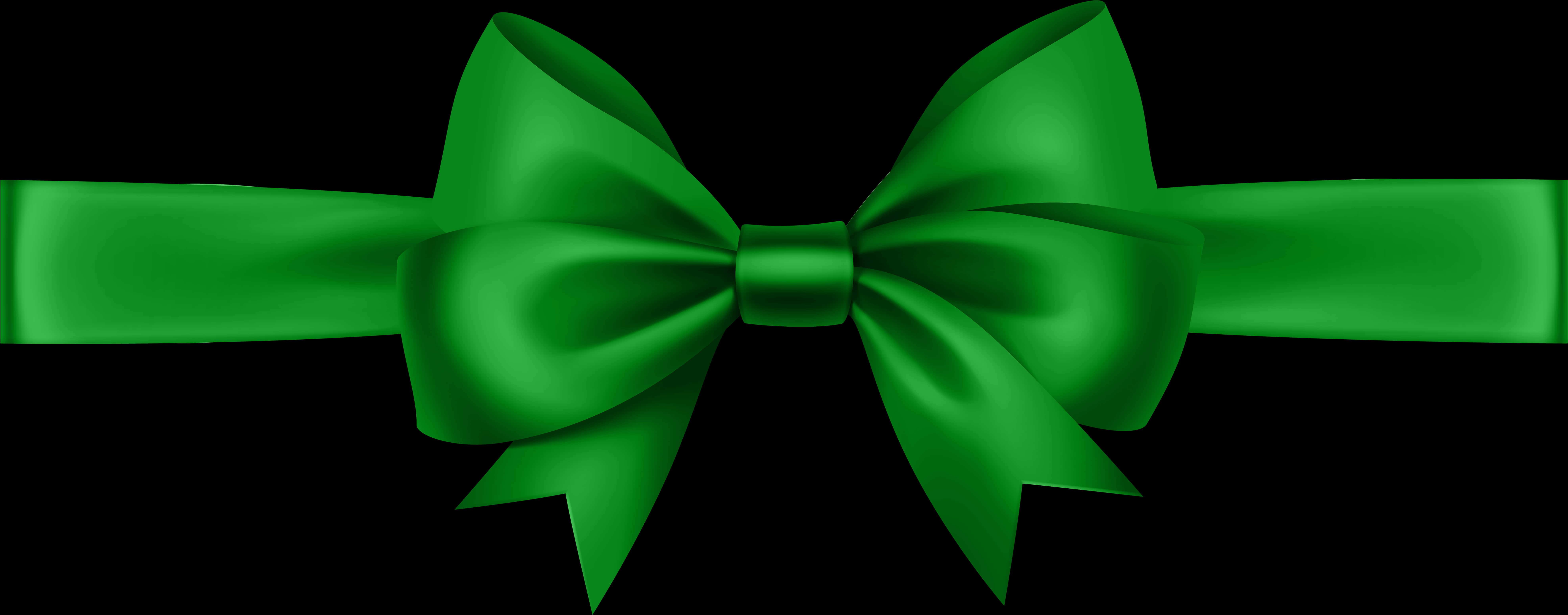 Green Bow With Ribbons