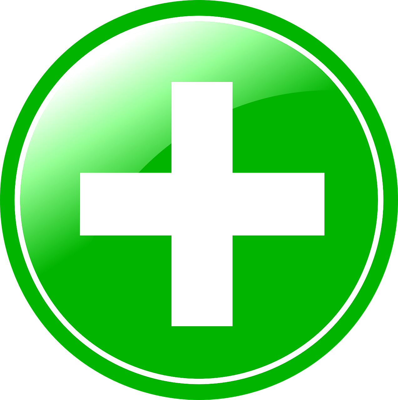 A Green Circle With A White Cross