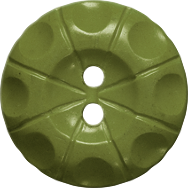 A Green Button With Holes