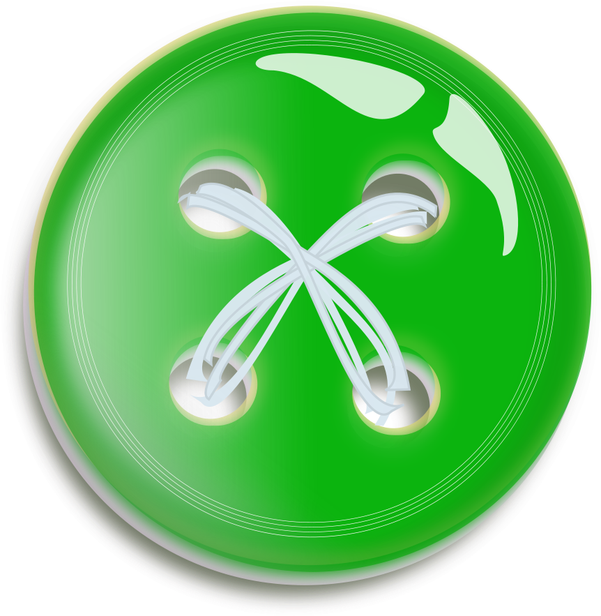 A Green Button With White Laces