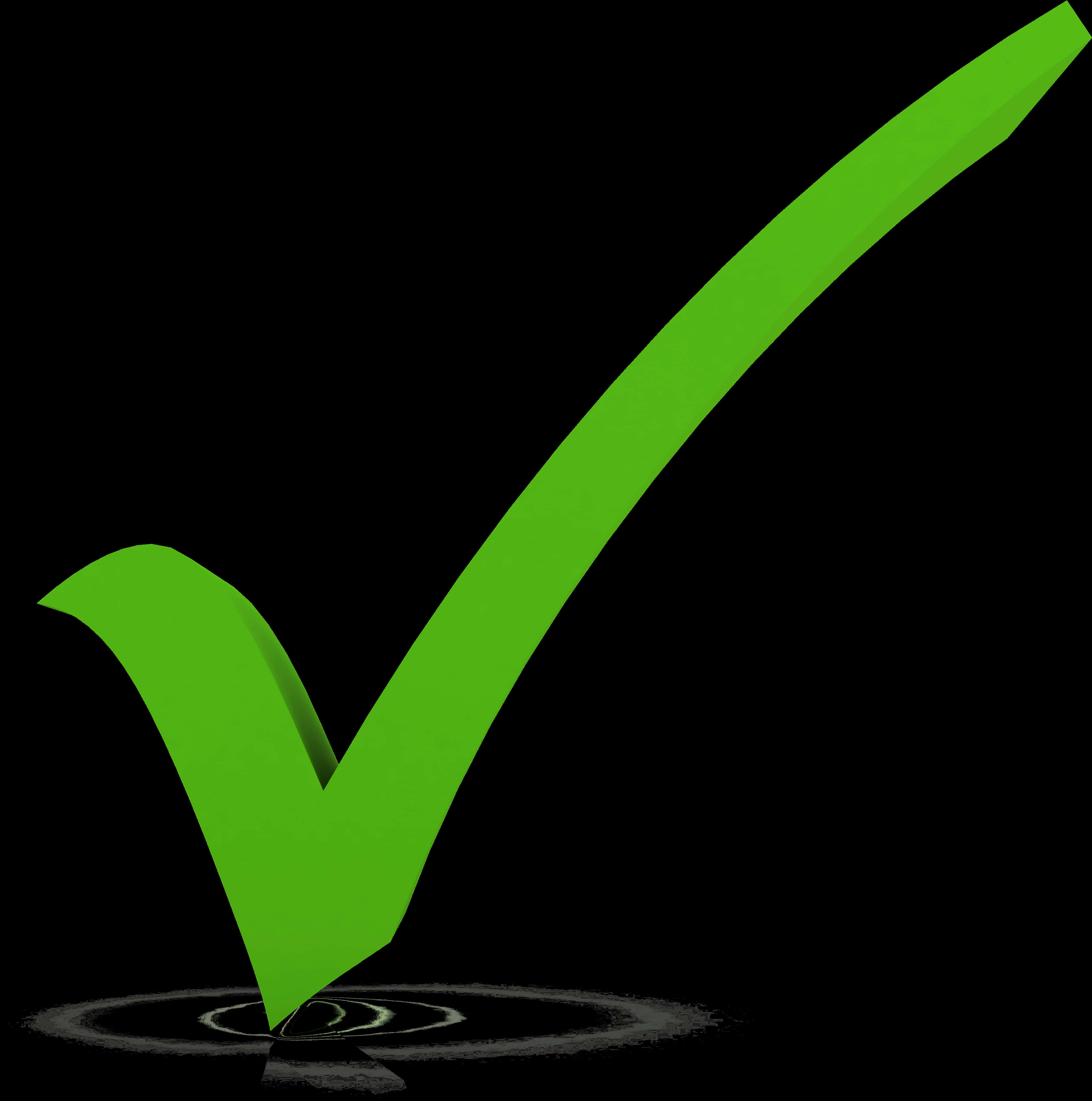 A Green Check Mark In A Black Background