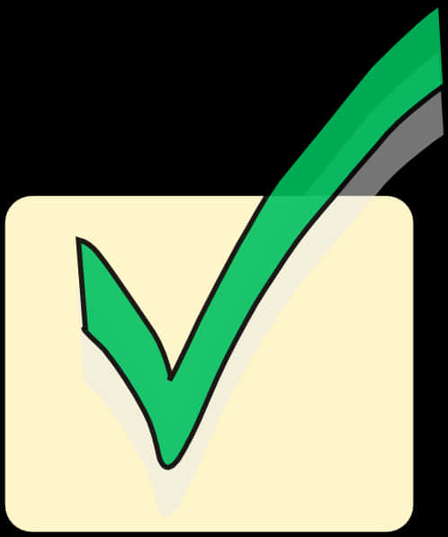 A Green Check Mark On A White Square