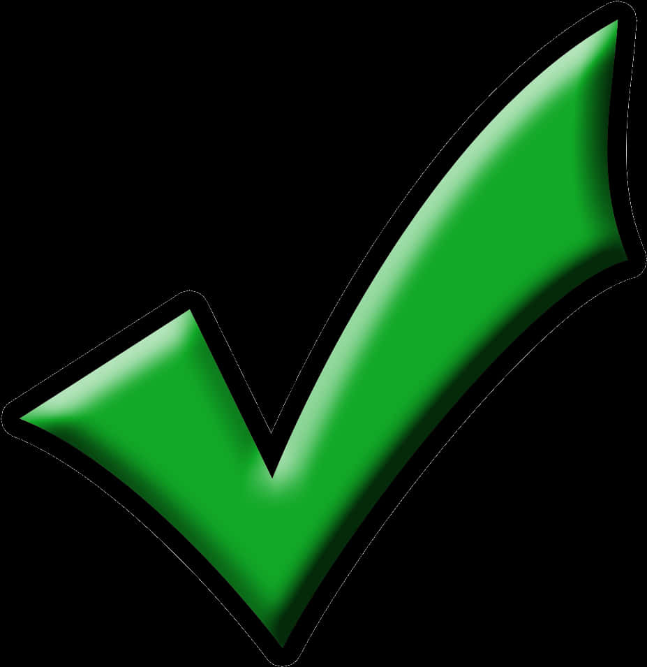 Green Check Mark With Black Outline