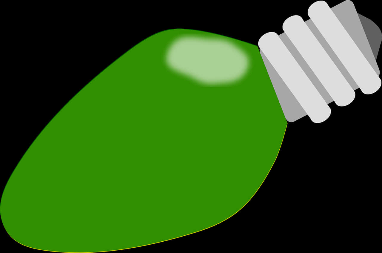 A Green Light Bulb With A White Cap