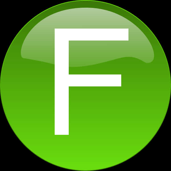 A Green Button With A White Letter F