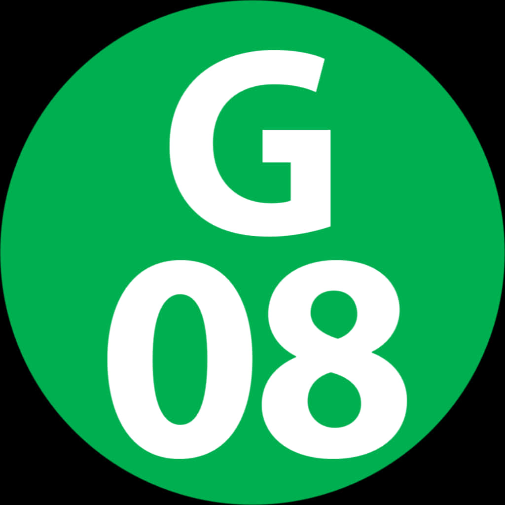A Green Circle With White Letters And Numbers