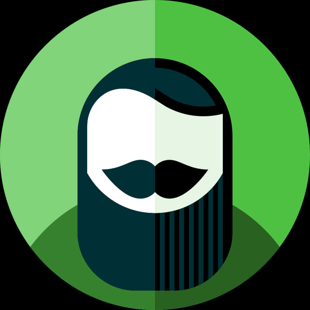 A Round Icon Of A Man With A Mustache