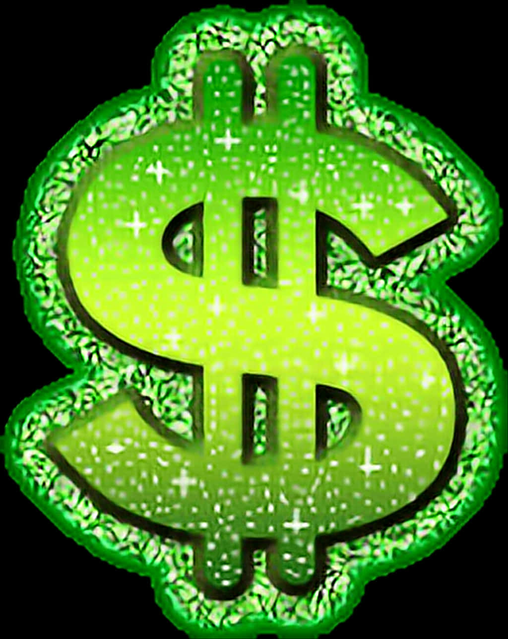 A Green Dollar Sign With Stars