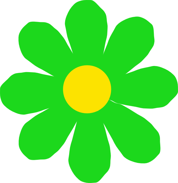 A Green Flower With A Yellow Center